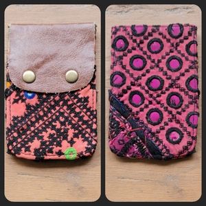 🪬🍄 Free People Boho Embroidered Repurposed vtg banjara hippie Wallet card case